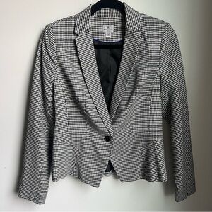 Worthington Black and White Houndstooth Blazer Tailored Fit - Size 10P